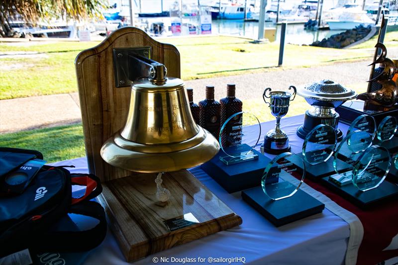 Brisbane to Bundaberg prizes, including the PHS Trophy donated by Pacific Tug Group photo copyright @sailorgirlhq taken at Royal Queensland Yacht Squadron and featuring the IRC class