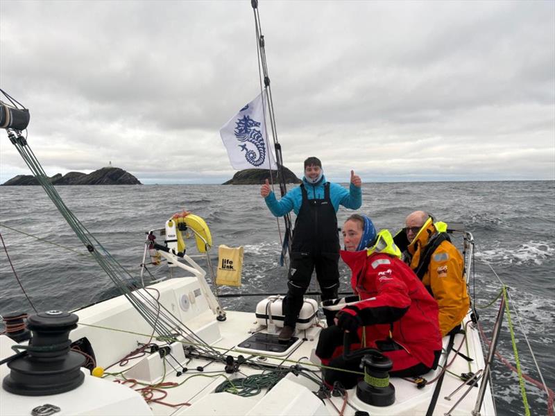 Bellino at Muckle Flugga - the northernmost landmark of the course - photo © Bellino