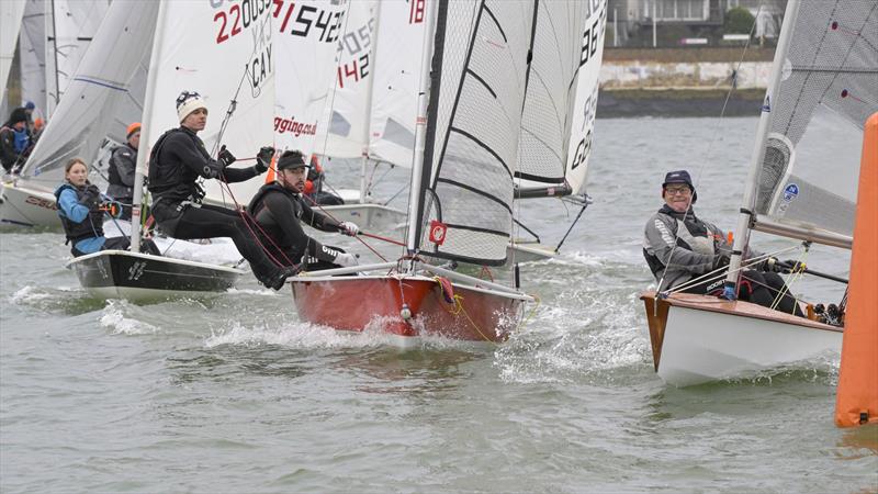 Leigh-on-Sea Sailing Club Brass Monkey Race 2024 photo copyright David Maynard / www.alleycatphotographer.com taken at Leigh-on-Sea Sailing Club and featuring the ISO class