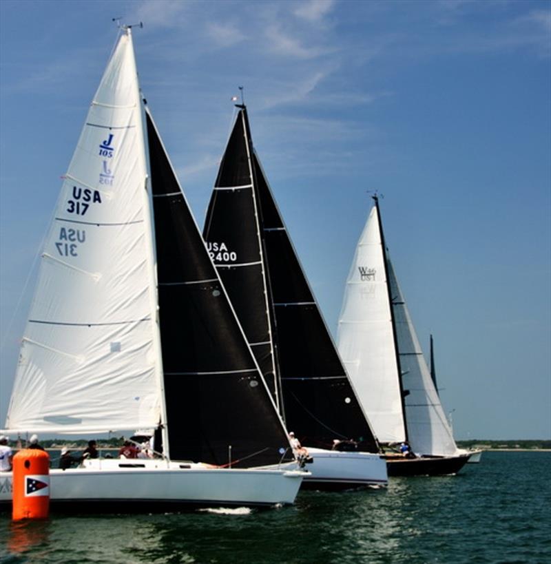 Class start on Day 2 of the 'RTS races photo copyright Rick Bannerot / ontheflyphoto.net taken at Edgartown Yacht Club and featuring the J105 class