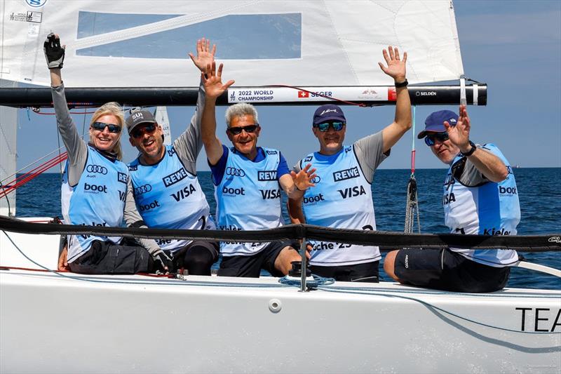 Stefan Seger (right) and his crew won the J/70 championship competition at Kiel Week 2023 - photo © Kiel Week / ChristianBeeck.de