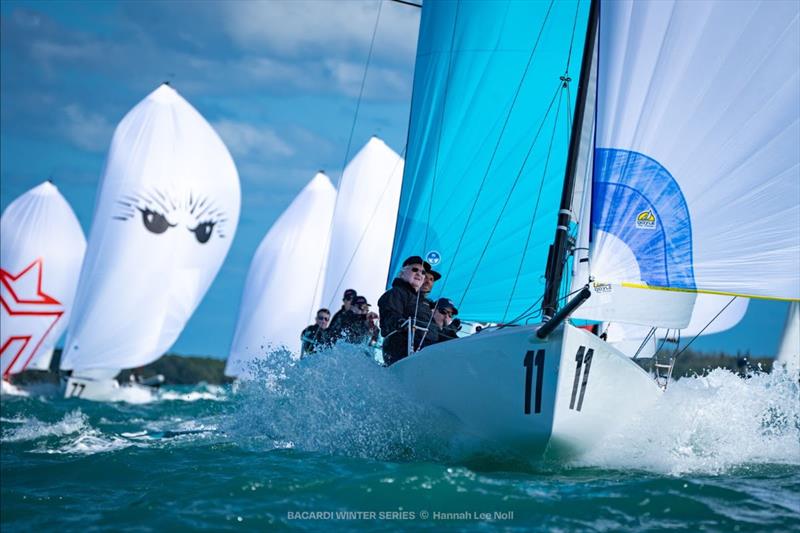 J/70 - Peter Duncan on ‘Relative Obscurity' holds onto the overall lead of Bacardi Winter Series Event 2 photo copyright Hannah Lee Noll taken at Shake-A-Leg Miami and featuring the J70 class