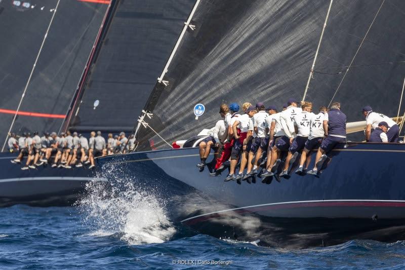 J Class yachts Svea and Velsheda, stars of a splendid duel at close quarters. Maxi Yacht Rolex Cup 2024 photo copyright ROLEX / Carlo Borlenghi taken at Yacht Club Costa Smeralda and featuring the J Class class