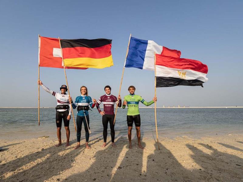 Arthur Guillebert, Finn Flugel, Karim Mahmoud and Maxime Chabloz - Visit Qatar GKA Freestyle Kite World Cup Final Qatar - photo © Samuel Cardenas