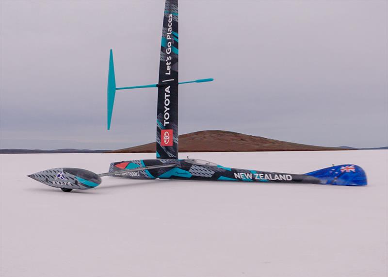 Horonuku - Emirates Team New Zealand's land yacht designed to beat the wind powered land speed world record attempt at South Australia's Lake Gairdner - photo © Emirates Team New Zealand / James Somerset