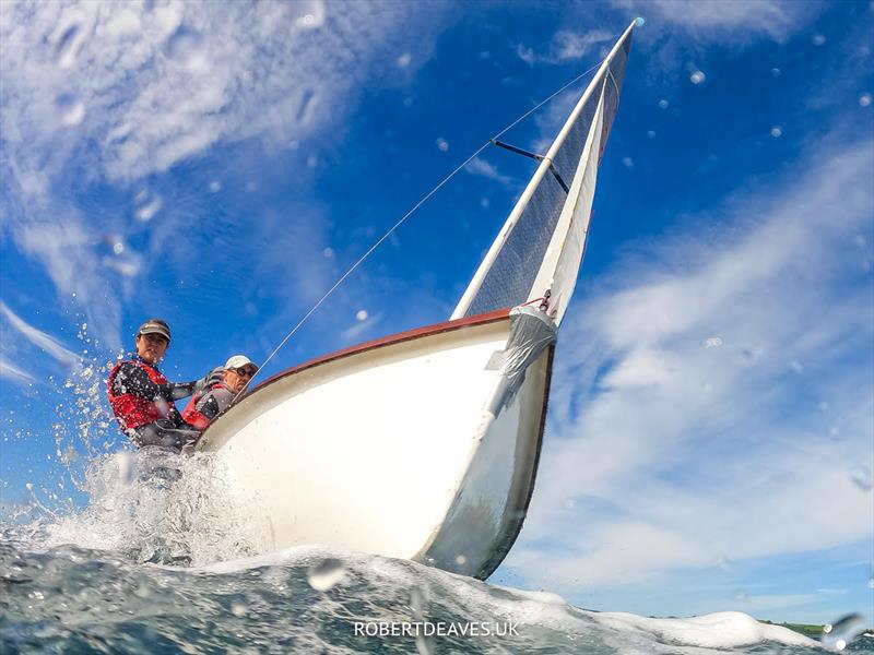 Day 2 of the Musto Lark Nationals at Pentewan photo copyright Robert Deaves / www.robertdeaves.uk taken at Pentewan Sands Sailing Club and featuring the Lark class