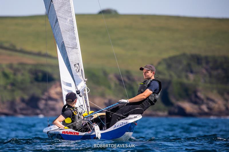 Day 3 of the Musto Lark Nationals at Pentewan photo copyright Robert Deaves / www.robertdeaves.uk taken at Pentewan Sands Sailing Club and featuring the Lark class