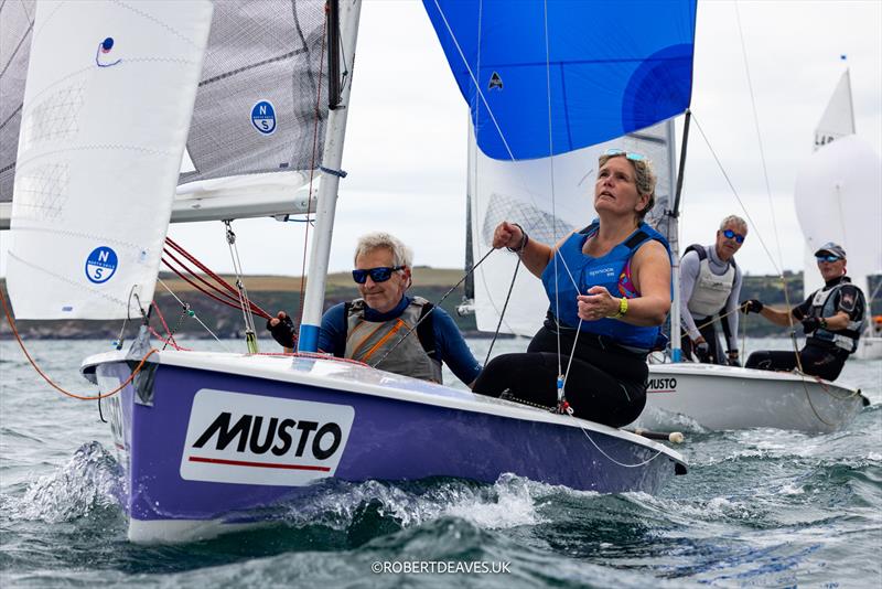 Nigel Scott and Tegwyn Tricker during the 2025 Musto Lark Nationals at Abersoch - photo © Robert Deaves / www.robertdeaves.uk