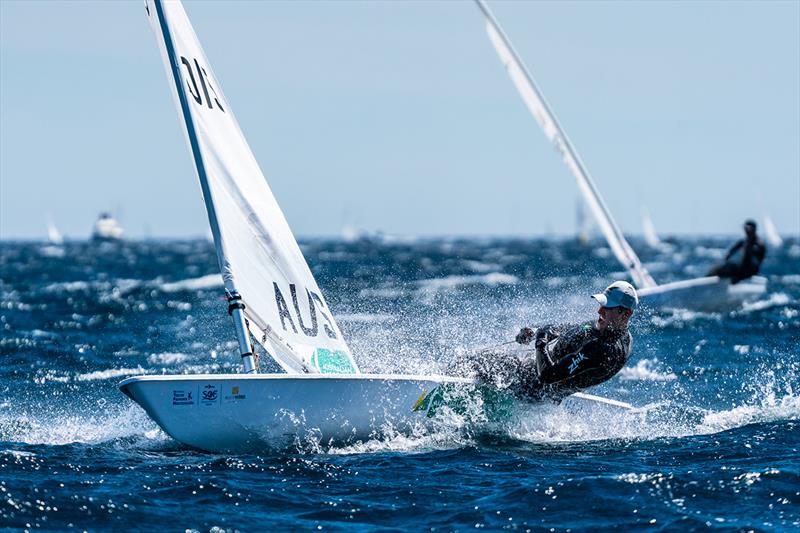 Matt Wearn hiking hard - 2023 Hyeres Regatta - photo © by Beau Outteridge / Australian Sailing Team