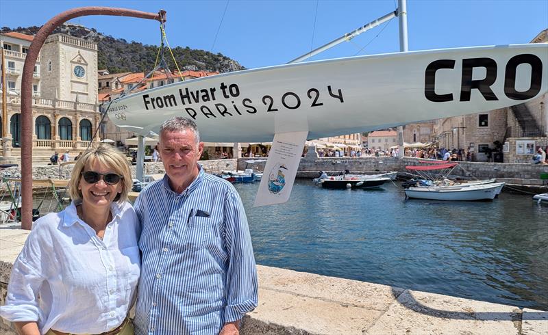 From Hvar to Paris 2024 (l-r) Iva Belaj Šantic, Hvar Town Tourist Board, and Rikardo Novak, Mayor of Hvar photo copyright Mark Jardine taken at  and featuring the ILCA 7 class