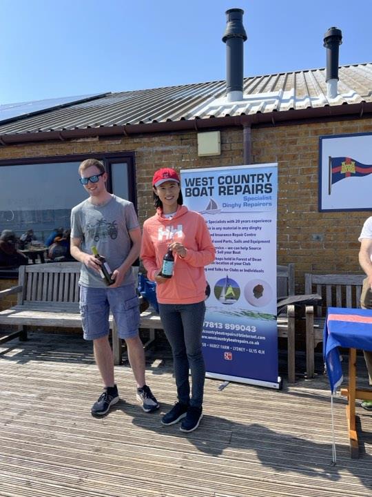 Lijia Xu and Ben Richardson finish 2nd in the West Country Boat Repair 2000 Millennium Series at Castle Cove photo copyright 2000 class taken at Castle Cove Sailing Club and featuring the 2000 class