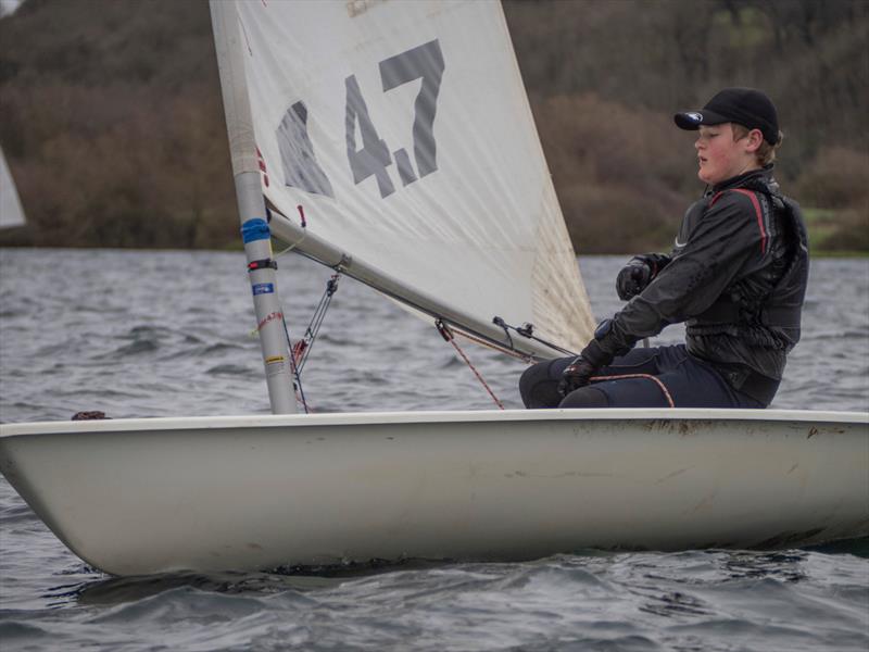 Junior winner James Burton during the Notts County SC First of Year Race photo copyright David Eberlin taken at Notts County Sailing Club and featuring the ILCA 4 class