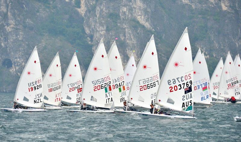 Garda Vela Trentino EUROSAF Champion Sailing Cup day 1 photo copyright Roberto Vuilleumier taken at Vela Garda Trentino and featuring the ILCA 6 class