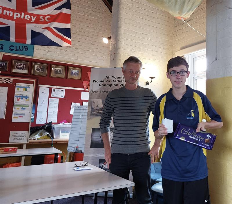 15 year old Matty Chadderton at the ILCA Midlands GP at Trimpley prize giving photo copyright Helen Chadderton taken at Trimpley Sailing Club and featuring the ILCA 6 class