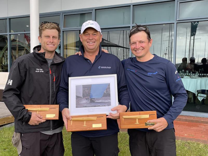 Third Place - Export Roo. (L t R) Lewis Noye, Michael Cooper and David Chapman - 2022 SB20 Australian Championship - photo © Jane Austin