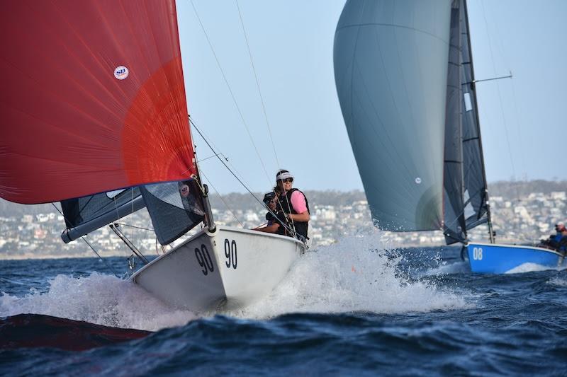 SB20s planing downwind in big waves photo copyright Jane Austin taken at  and featuring the SB20 class