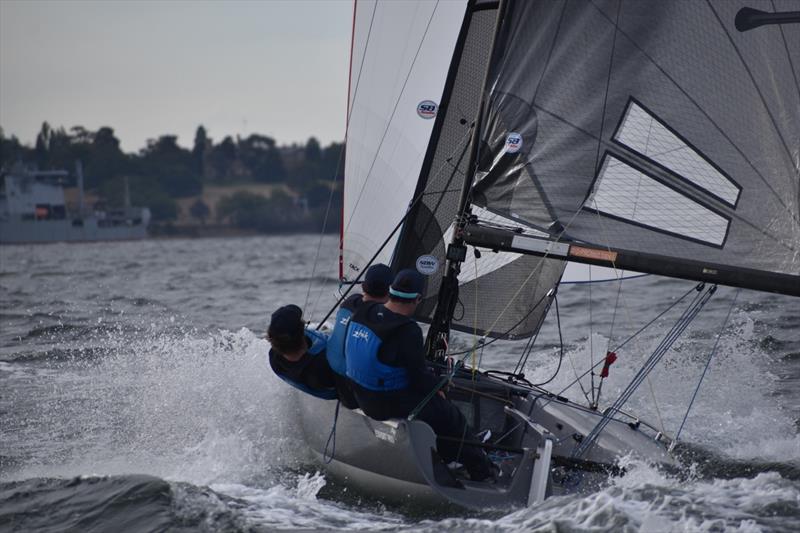 'Nutracker' enjoying the downwnd sailing - SB20 Australian Championship at Bellerive day 1 - photo © Jane Austin