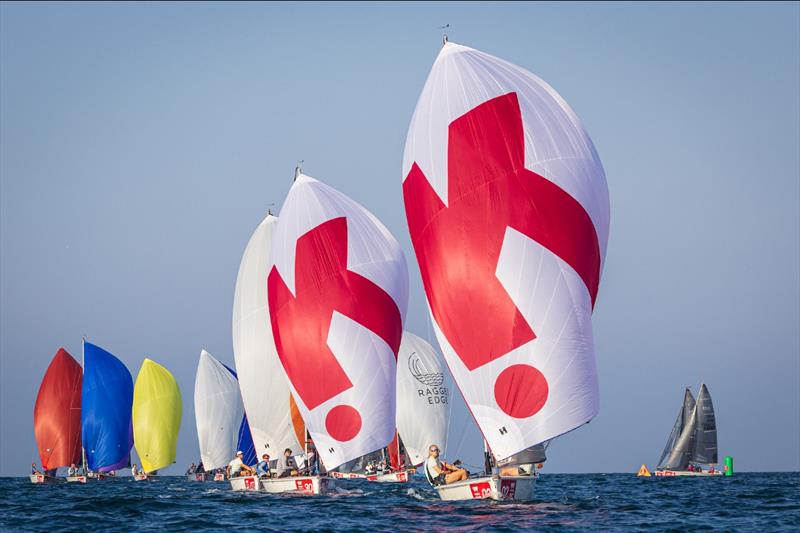 2025 Wicked SB20 Middle East & UAE Championships - Kidkink leading the fleet - photo © Mikey Brignall / DOSC