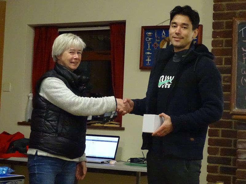 Robbie Claridge, first place - Lightning 368 Rum & Mince Pie open meeting at West Oxfordshire photo copyright John Butler taken at West Oxfordshire Sailing Club and featuring the Lightning 368 class