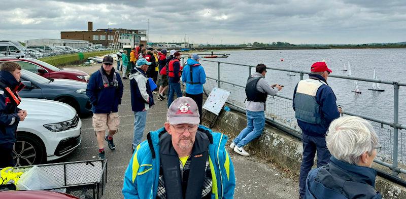 Marblehead Nationals at Datchet: The competitors' elevated view over the race course photo copyright Tracey Fung taken at Datchet Water Radio Sailing Club and featuring the Marblehead class