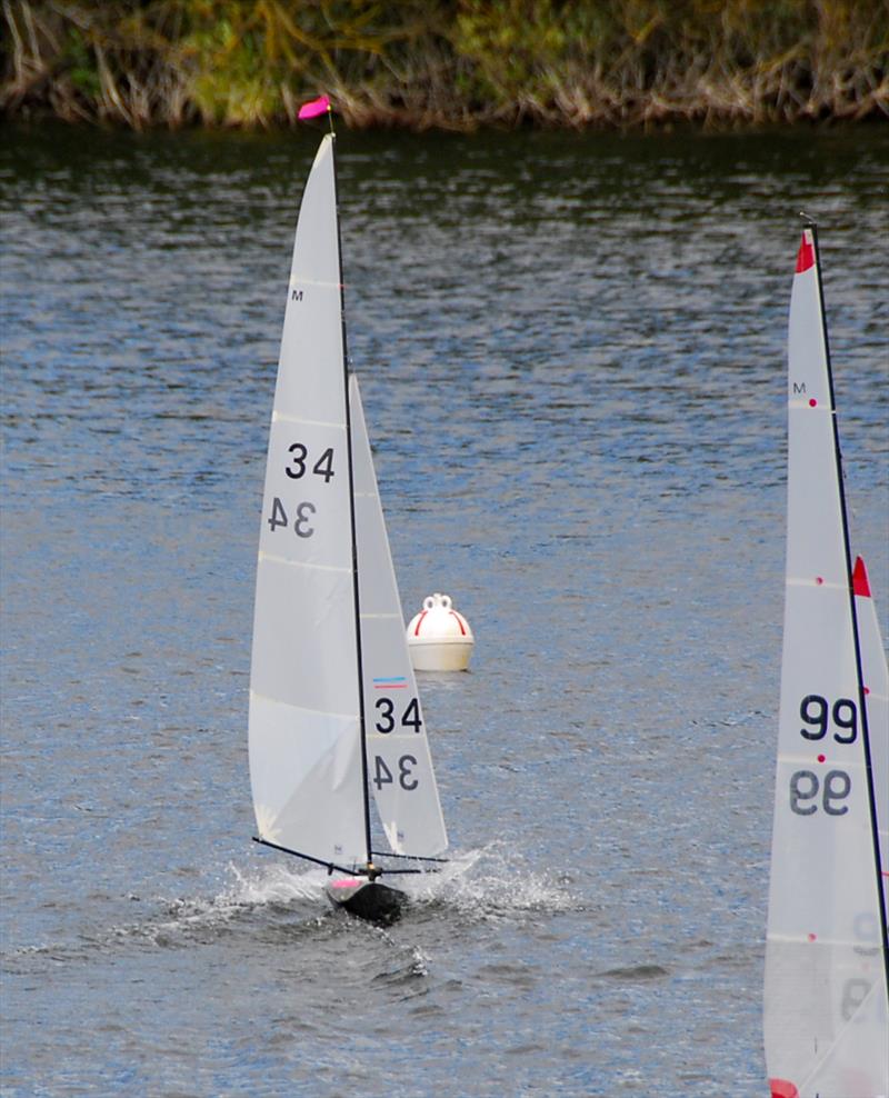 GAMES 6 Nylet RM Challenge Trophy: although old, 34 with its high and flared bow based on the shape of a Viking ship was still the most seaworthy in the strongest gusts photo copyright Roger Stollery taken at Guildford Model Yacht Club and featuring the Marblehead class