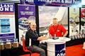 Ron Brown (left) holds court at the 2014 NZ Boat Show, at the Viaducts Events Centre &copy; Richard Gladwell, Sail-World.com / nz