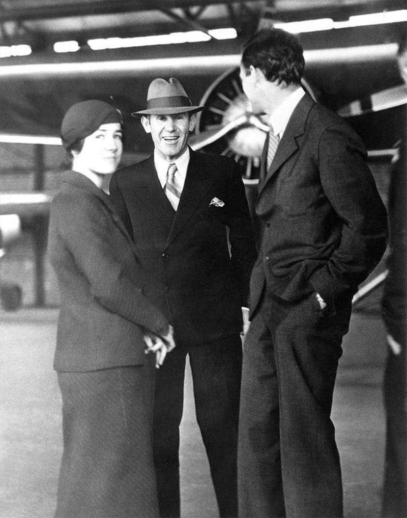 Captain Weems and his wife, Margaret Thackray Weems, with student Charles Lindbergh photo copyright Weems & Plath taken at  and featuring the Marine Industry class