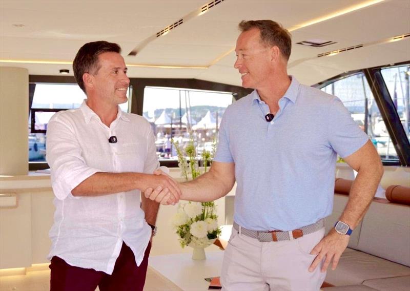 (l-r) Rodolphe Cadoret, Gunboat Marketing Director and David Johnson, Denison Superyacht Division - photo © Gunboat