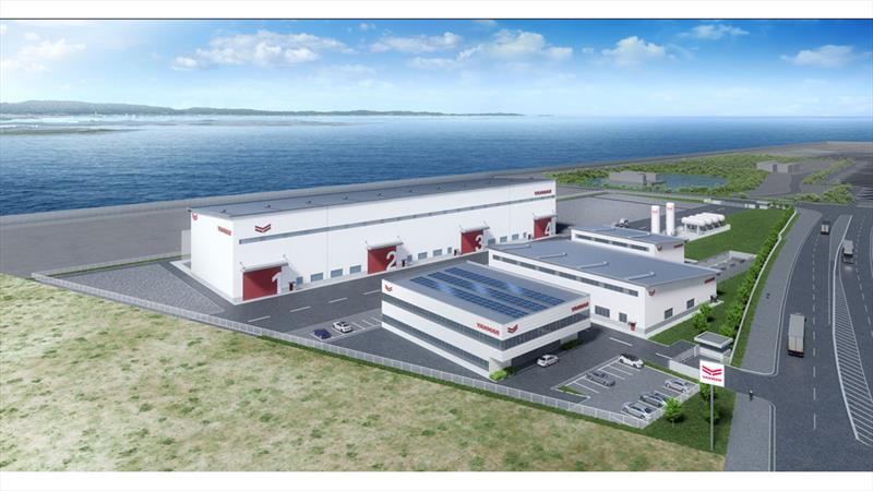 Conceptual rendering of the completed factory (including future expansion plans) - photo © Yanmar Marine