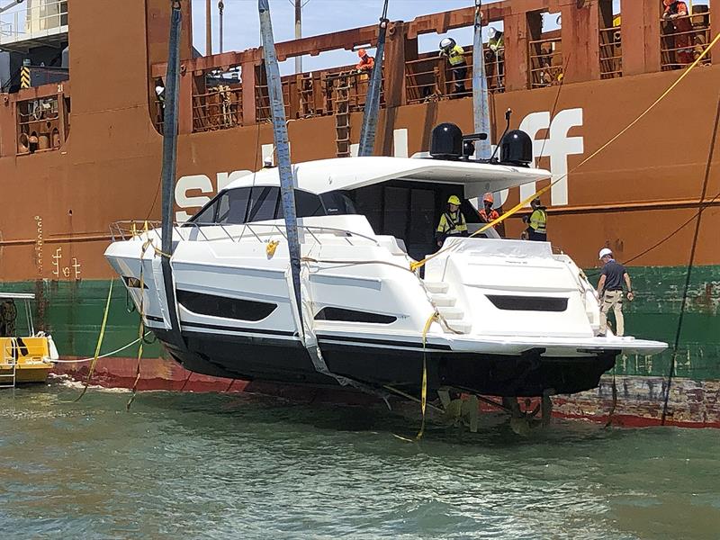 M and X Series Maritimo Motor Yachts on their way to owners in new Zealand and the USA - photo © Maritimo