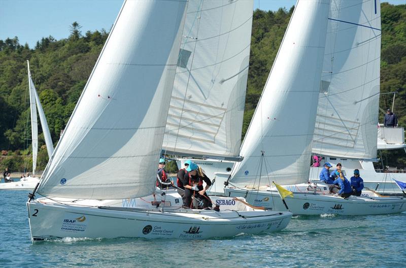 Racing on day 2 of the ISAF Women's Match Racing Worlds in Cork photo copyright Michael Mac Sweeney / Provision taken at Royal Cork Yacht Club and featuring the Match Racing class