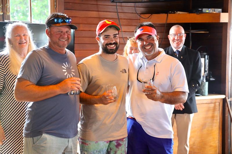 Clagett-Oakcliff prize giving 1st place Tony Pocklington, Andre Reguero and Julio Reguero - photo © Nick White