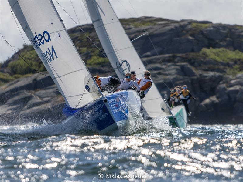 Julia Aartsen's Team Out of the Box (NED) leading Denmark's Kristine Mauritzen and the Seagulls - GKSS Match Cup Sweden and Nordea Women's Trophy - photo © Niklas Axhede