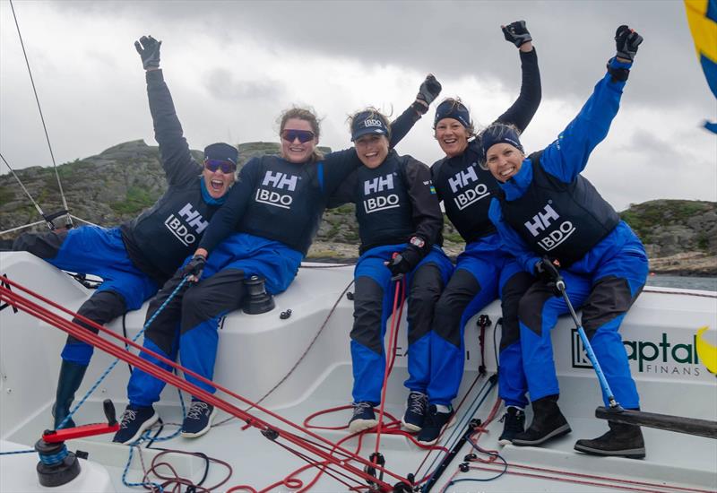 Team WINGS (l-r) Annika Carlunger, Linnea Wennergren, Anna Holmdahl, Jenny Axhede, Anna Östling – skipper win the Nordea Women's Trophy at GKSS Match Cup Sweden - photo © Anders Dahlberg