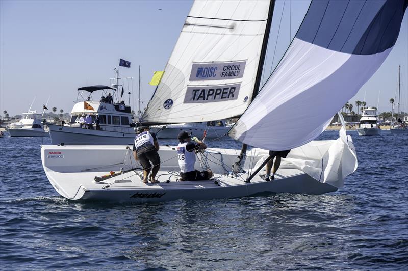 Cole Tapper (AUS) with crew Jack Frewin and Hamish Vass crossing the finish line and winning the 57th Governor's Cup - photo © Tom Walker