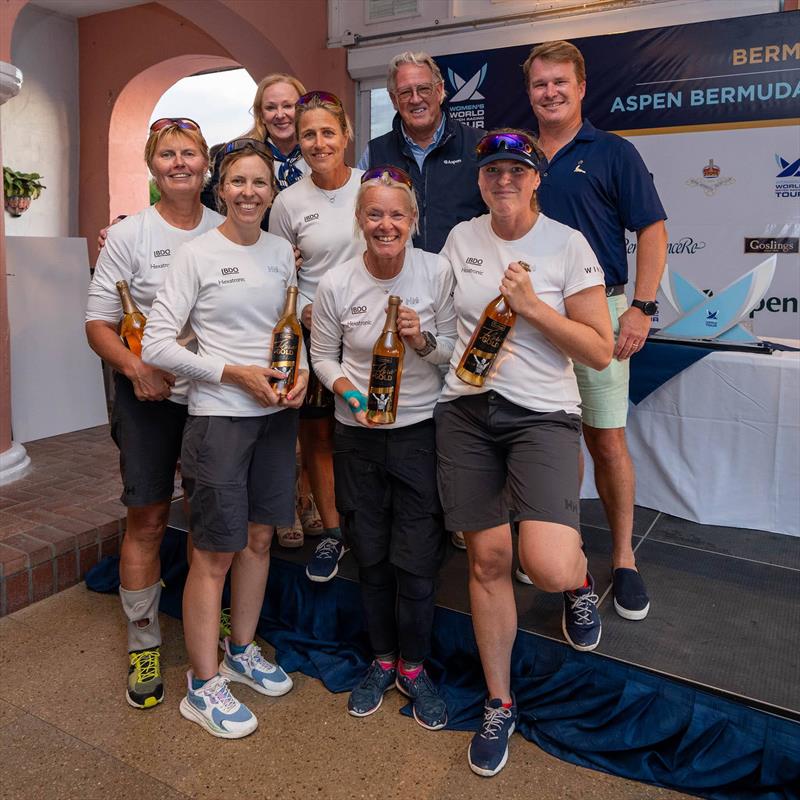 Sweden’s TEAM Wings represented by (from left to right) Elisabeth Nilsson, Anna Ôstling, Anna Holmdahl White, Annika Carlunger - 2024 Aspen Bermuda Women's Match Racing Regatta photo copyright Ian Roman / WMRT taken at Royal Bermuda Yacht Club and featuring the Match Racing class