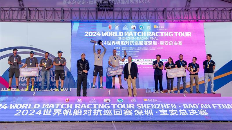 The podium finishers with their prizes - World Match Racing Tour Shenzhen Bao'an Final 2024 - photo © Ian Roman / WMRT