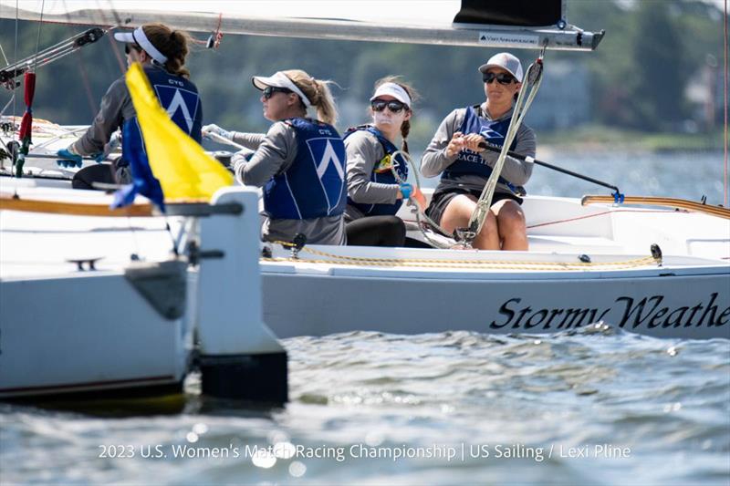 California's Allie Blecher, on the tiller match racing photo copyright US Sailing / Lexi Pline taken at St. Thomas Sailing Center and featuring the Match Racing class