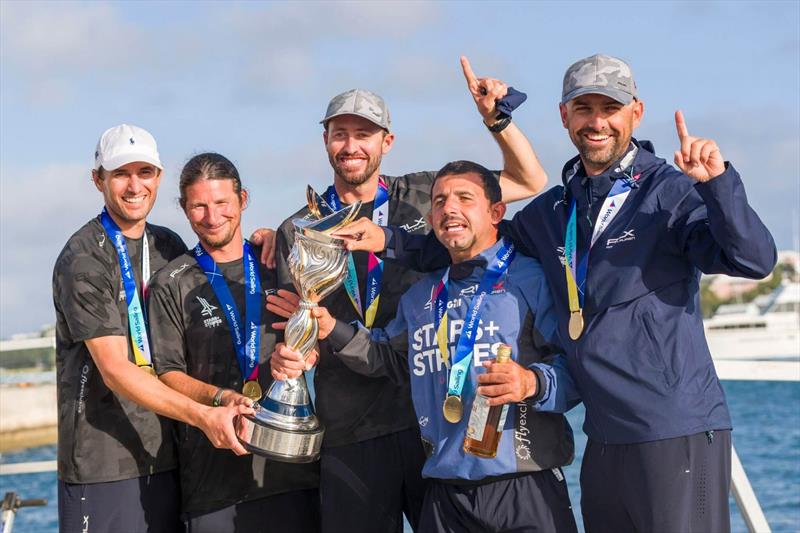 Taylor Canfield and crew Mike Menninger, Eric Shampain, Victor Diaz de Leon and Mike Buckley winning the 2020 WMRT championship at the Bermuda Gold Cup photo copyright Ian Roman / WMRT taken at Royal Bermuda Yacht Club and featuring the Match Racing class