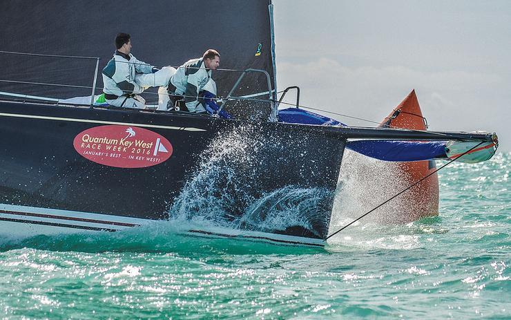 Early sneak of the tack on Belle Mente on day 3 of Quantum Key West Race Week 2016 photo copyright Sara Proctor / Quantum Key West taken at Storm Trysail Club and featuring the Maxi 72 Class class