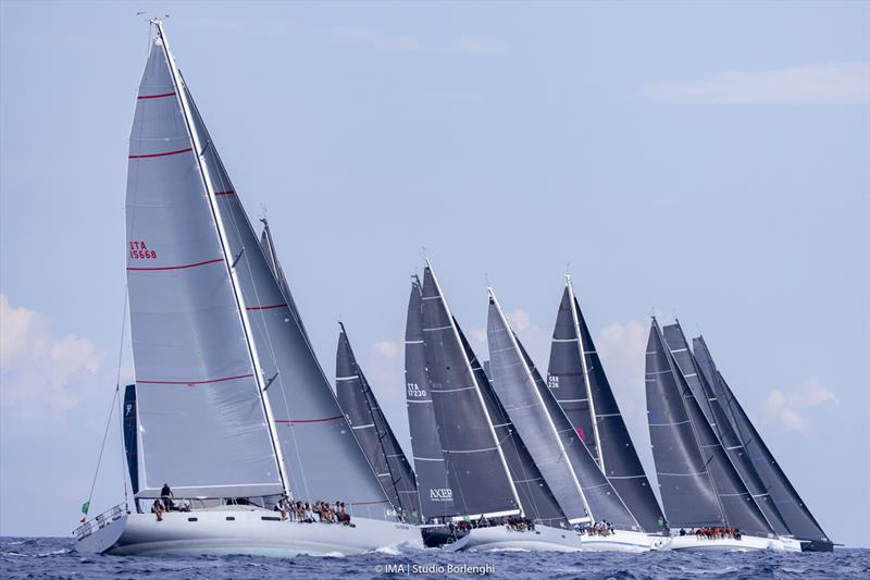 Mini Maxi start with H20 to weather on day 4 of the Maxi Yacht Rolex Cup 2021 photo copyright IMA / Studio Borlenghi taken at Yacht Club Costa Smeralda and featuring the Maxi class