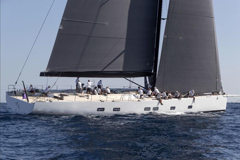 Claus-Peter Offen's brand new 101 footer y3k - Les Voiles de Saint-Tropez 2023, Day 1 photo copyright Gilles Martin-Raget taken at Société Nautique de Saint-Tropez and featuring the Maxi class