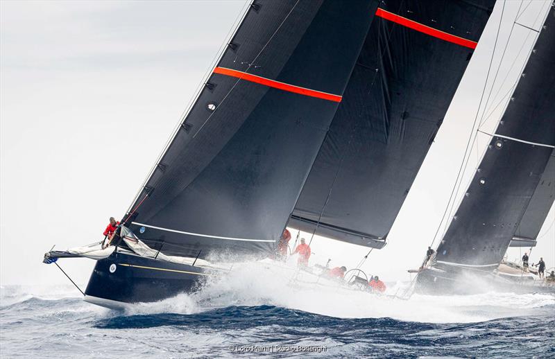 Pier Luigi Loro Piana's ClubSwan 80 My Song getting to grips with today's waves. - 2024 Loro Piana Giraglia photo copyright Loro Piana / Studio Borlenghi taken at Yacht Club Italiano and featuring the Maxi class