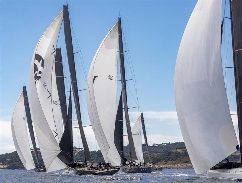 The Maxi A fleet departs the Golfe de Saint-Tropez - 2024 Loro Piana Giraglia photo copyright Loro Piana / Studio Borlenghi taken at Yacht Club Italiano and featuring the Maxi class