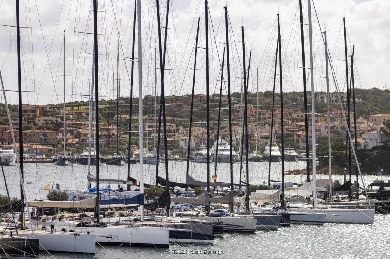 The fleet of maxi yachts moored in Porto Cervo marina, Maxi Yacht Rolex Cup photo copyright ROLEX / Carlo Borlenghi taken at Yacht Club Costa Smeralda and featuring the Maxi class