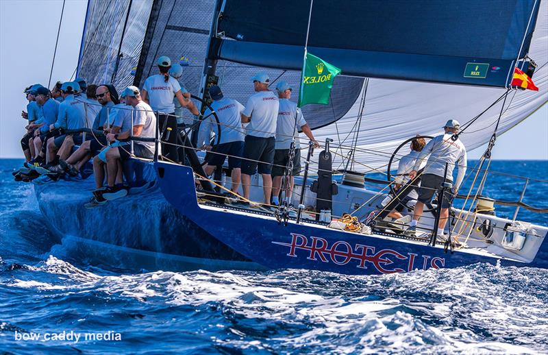 Proteus nears the finish photo copyright Bow Caddy Media taken at Yacht Club Costa Smeralda and featuring the Maxi class