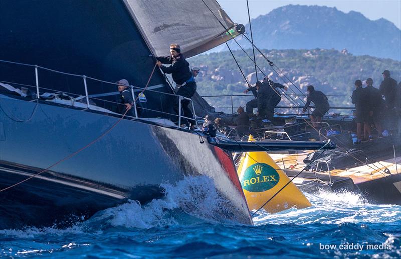 Bearaway at the first windward mark photo copyright Bow Caddy Media taken at Yacht Club Costa Smeralda and featuring the Maxi class