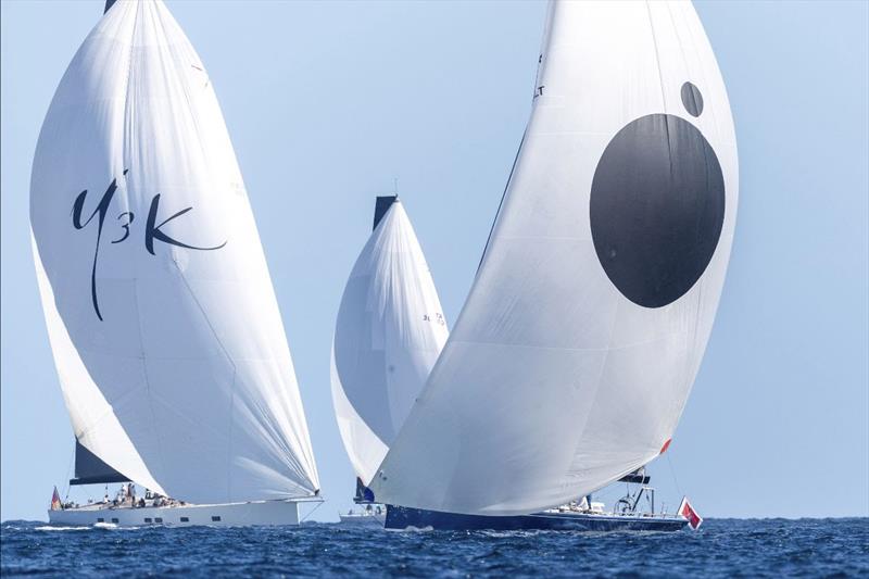 Maxis out training today prior to racing getting underway tomorrow photo copyright Gilles Martin-Raget taken at Yacht Club Costa Smeralda and featuring the Maxi class