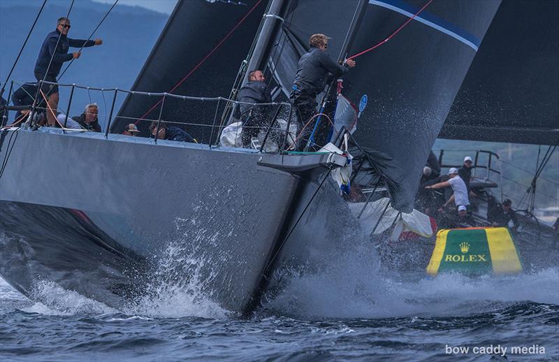 Action at the tearaway photo copyright Bow Caddy Media taken at Société Nautique de Saint-Tropez and featuring the Maxi class