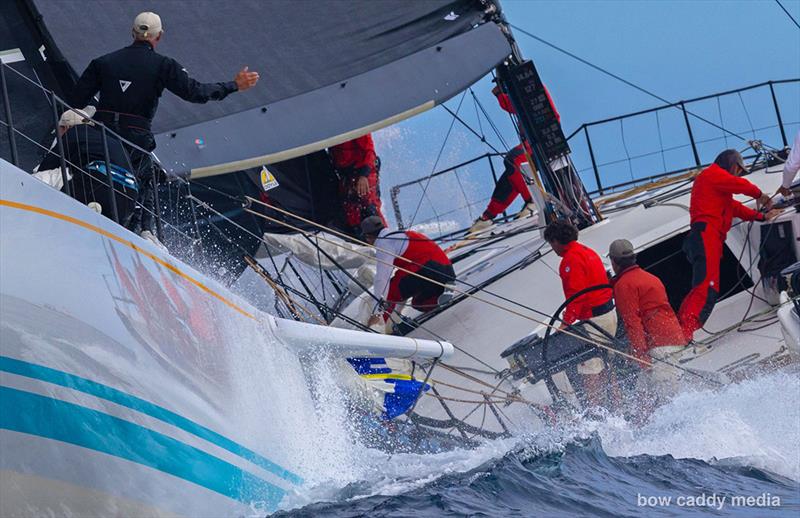 Close work between Capricorno and Wind Song photo copyright Bow Caddy Media taken at Société Nautique de Saint-Tropez and featuring the Maxi class